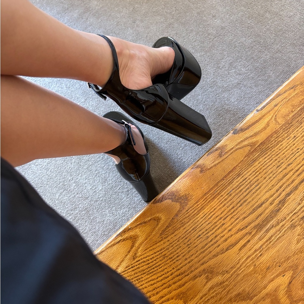 Paris Texas Black Platform Heels - Picture 4 of 12